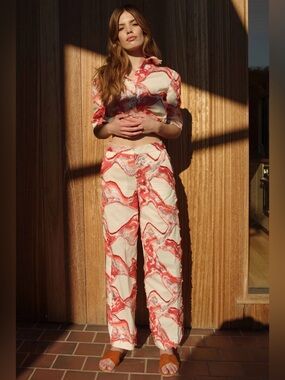 Arianne Elmy vacation flow embroidered wide leg pants